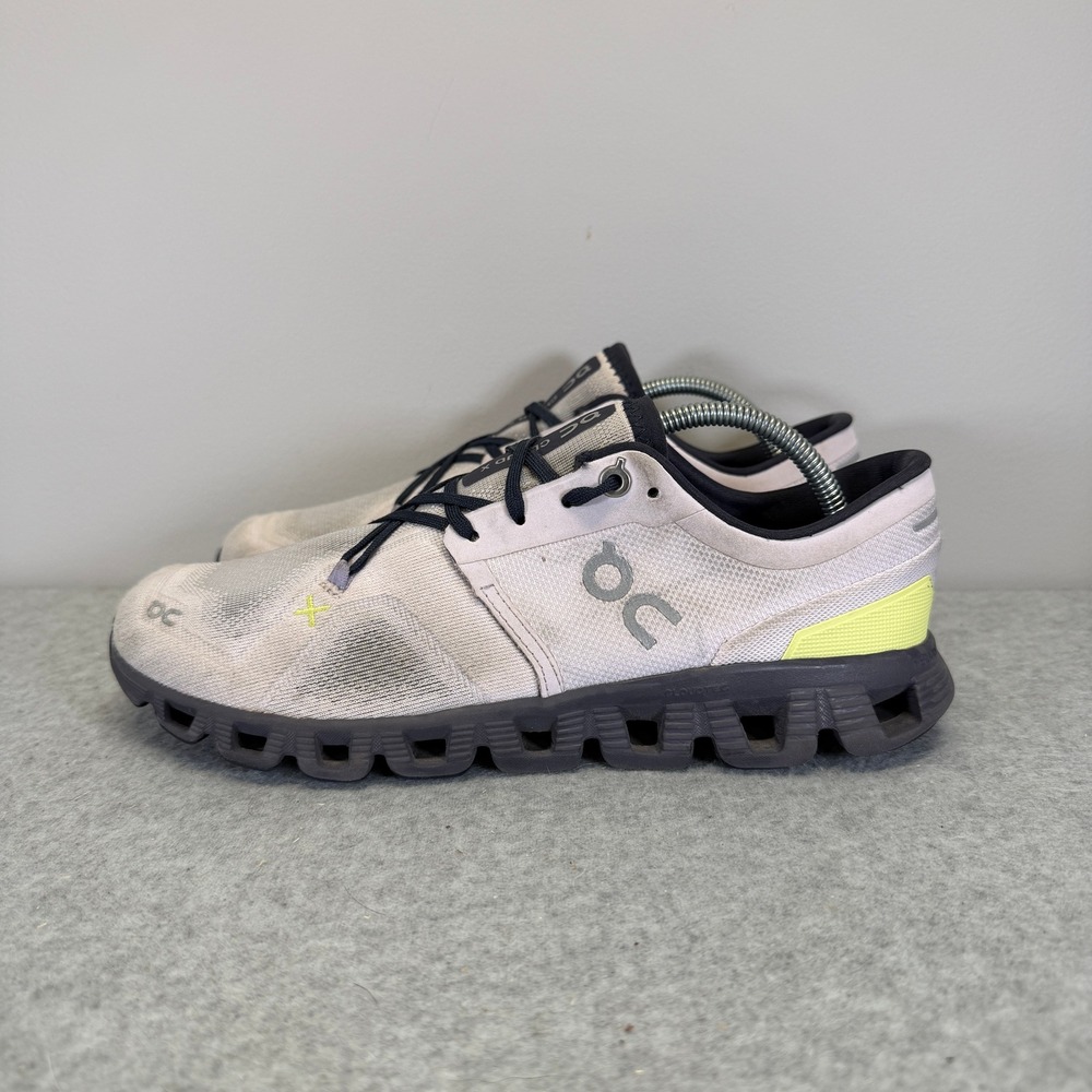 On Running Cloud X Womens Shoes Size 8.5 Lavender Neon Yellow Low Top Sneakers